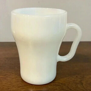 Vintage Fire King Soda Fountain Coffee Mug White Milk Glass Anchor Hocking